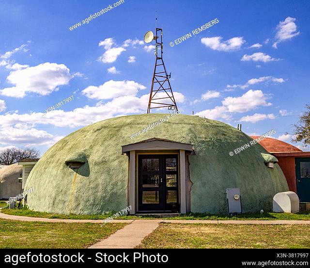 A dome home located at the Monolithic Dome Institute in Italy, Texas