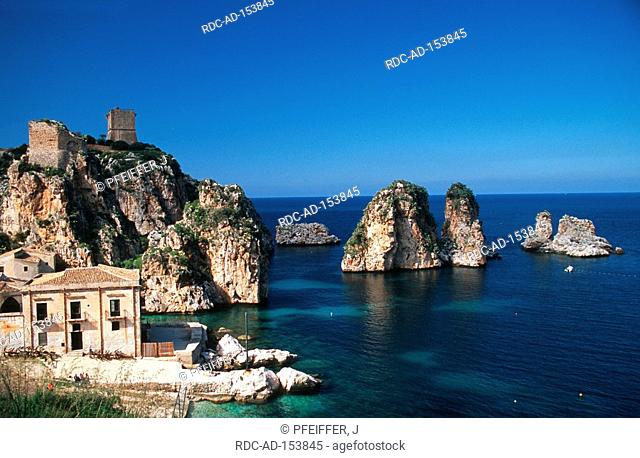 Bay near Scopello Golfo di Castellammare Sicily Italy Tonnara di Scopello