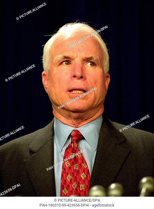 United States Senator John McCain (Republican of Arizona) meets reporters after his and US Senator Russ Feingold's (Democrat of Wisconsin) proposal to overhaul...