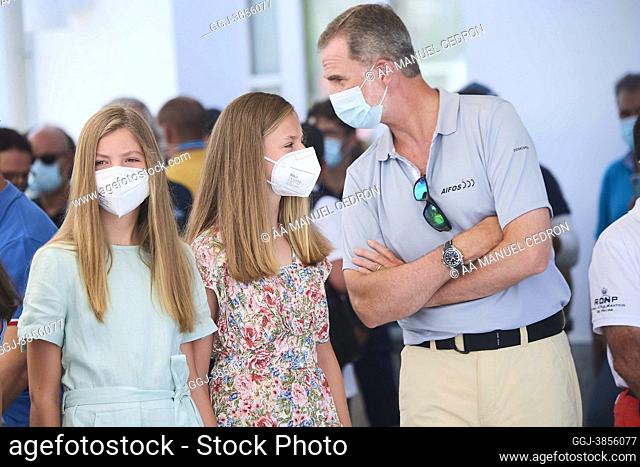 King Felipe VI of Spain, Crown Princess Leonor, Princess Sofia attend the reception and tribute to Joan Cardona, after competing at the Tokyo 2020 Olympic Games