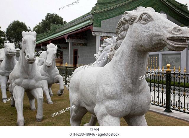 Stone horses sculpture at Shi-Keng Court, Chaoshan, China