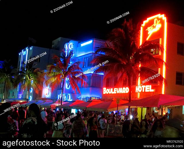 Art Deco-Architektur in Miami Beach, Florida, USA