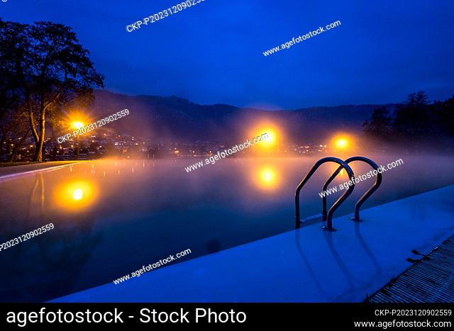 Outdoor swimming pool in Brna near Usti nad Labem, Czech Republic, December 7, 2023. (CTK Photo/Hajek Vojtech)