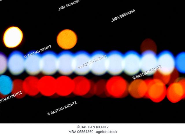 Photography of car lights on a freeway without focus