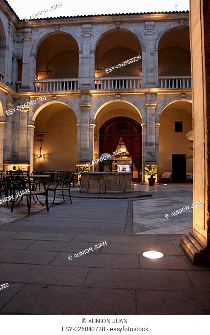 Courtyard view of the Palace of the Dukes of Feria, today the Parador de Zafra, Spain
