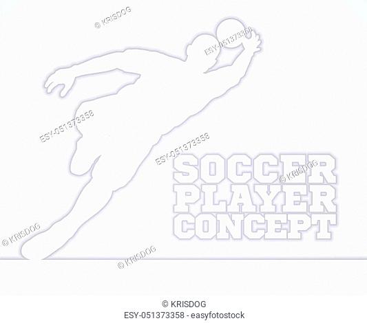 A stylised illustration of a soccer football goal keeper in silhouette saving a goal
