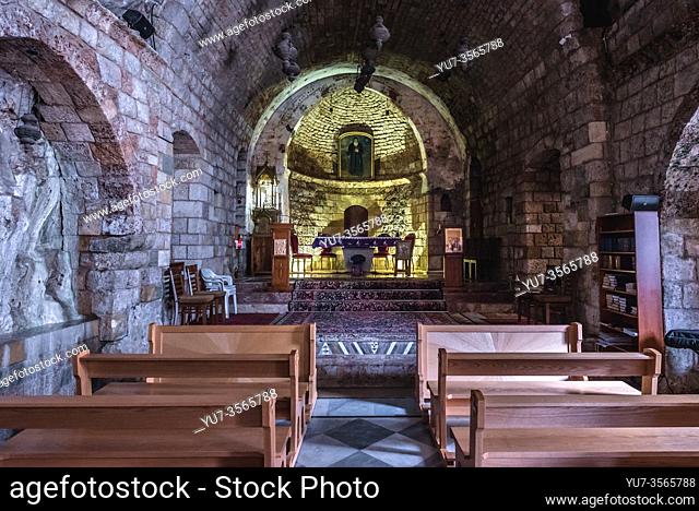 Cave church of Monastery of Saint Anthony the Great also called Qozhaya Monastery in Kadisha Valley - Holy Valley in Lebanon