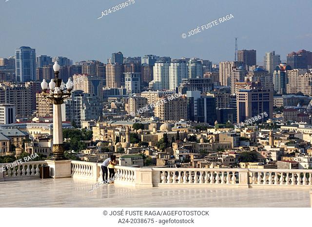 Azerbaijan , Baku City , Old Baku at foreground