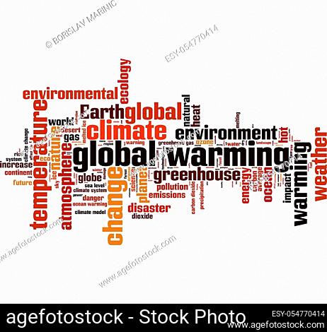 Global warming word cloud concept. Vector illustration