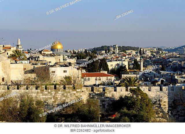 Dome of the Rock, Old City, Jerusalem, from Paulus guest house, Israel, Middle East