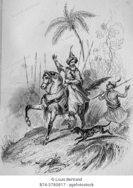 the king of persia, florian fables illustrated by victor adam, publisher delloye, desme 1838