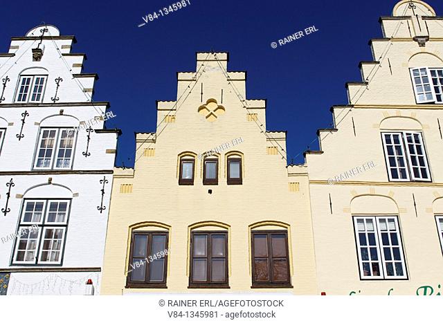 Historical Houses at Market Place / Friedrichstadt / Schleswig-Holstein / Germany