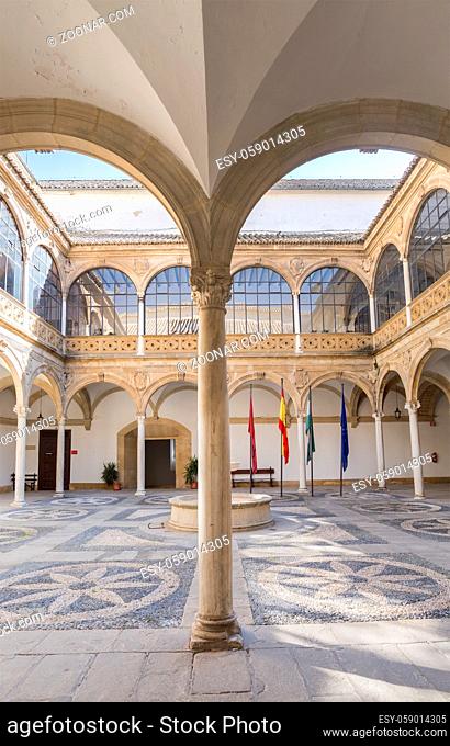 Vazquez de Molina Palace (Palace of the Chains) courtyard, cloister, Ubeda, Spain