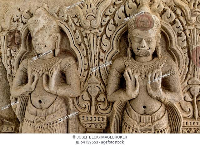 Detail of a lintel, Phimai National Museum, Phimai, Korat, Nakhon Ratchasima Province, Isan, Isaan, Thailand