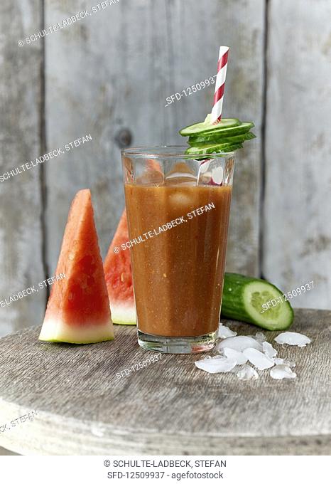 Watermelon smoothie with cucumber