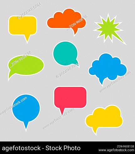 Illustration Set of Multicolored Speech Bubbles with Copy Space for Your text -