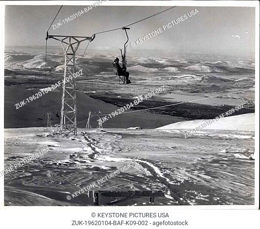Jan. 04, 1962 - Daily Herald, London. Winter Sports In Scotland. Scotland's biggest ski lift has just been opened in the Cairngorm Mountains 30 miles south of...