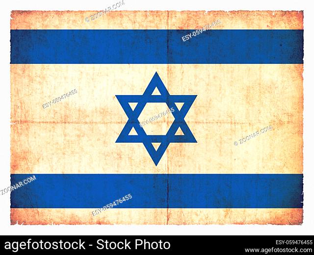 National Flag of Isreal created in grunge style