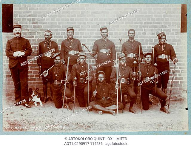 Photograph - 'Native Police, Ladysmith', South Africa, circa 1902, One of 74 black and white photographs contained within a hard-covered photograph album