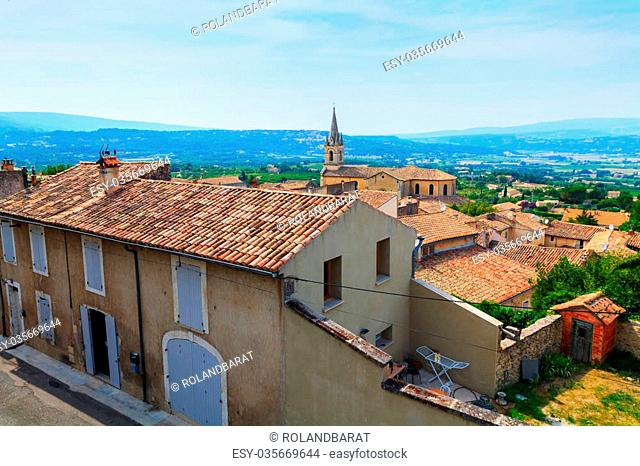 Bonnieux charming old small village and church the Provence region of France