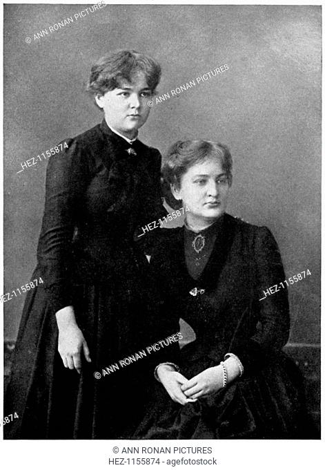 Manya Sklodowska (Marie Curie) and her sister Bronya (seated), 1886. The future Nobel Prizewinning physicist before she left her native Poland for France