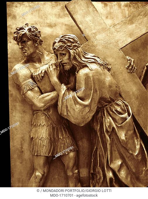 Via Crucis, by Francesco Messina, 1968 - 1981, 20th Century, 16 stations in bronze and marble. Italy, Apulia, San Giovanni Rotondo, Park of the Good Shepherd