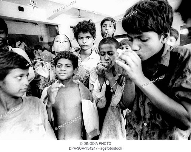 Street children at don bosco shelter ; Matunga ; Bombay Mumbai ; Maharashtra ; India NO MR