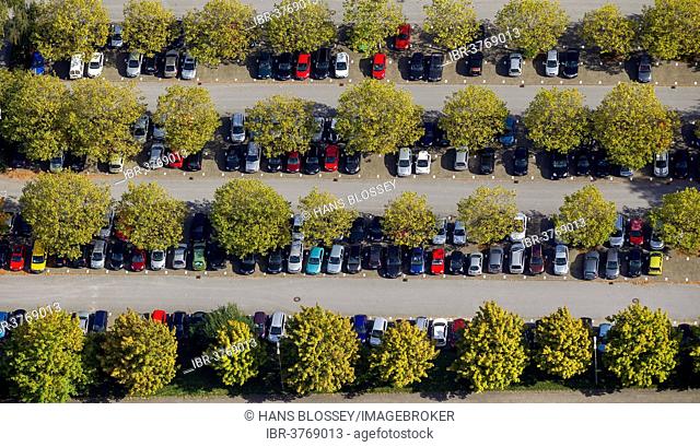 Aerial view, car park at the University of Dortmund, Hombruch, Dortmund, North Rhine-Westphalia, Germany