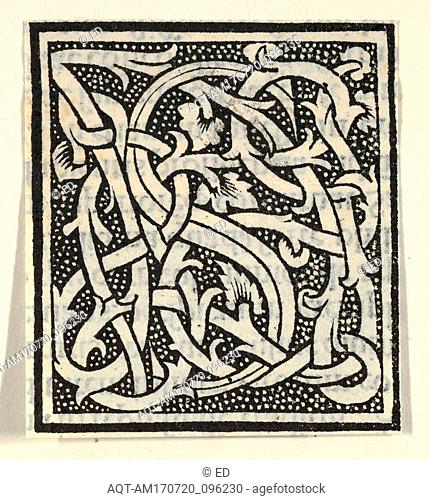 Drawings and Prints, Print, Initial letter S on patterned background, Artist, Anonymous, Italian, 16th century, Anonymous, Italian, 16th century, 1500, 1600