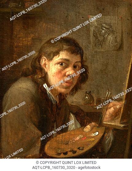 Gillis van Tilborgh the Younger, Self-Portrait in the Studio, Flemish, c. 1625 - c. 1678, c. 1645, oil on panel