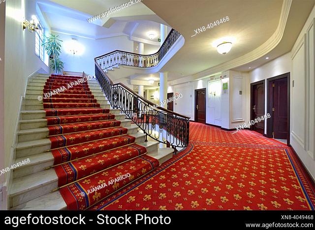 Hotel Carlton stairs, Bilbao, Basque Country, Biscay, Spain