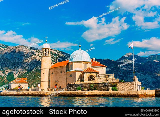 The island of Gospa od Skrpela in the Boko-Kotorsky Gulf near the town of Perast in Montenegro