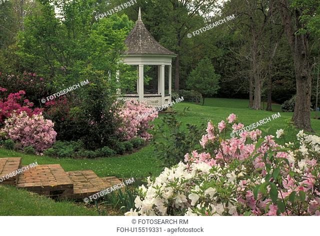 gazebo, garden, Natchez, MS, Mississippi, Spring Pilgrimage at the Monmouth House Gazebo and Gardens at The Natchez Pilgrimage