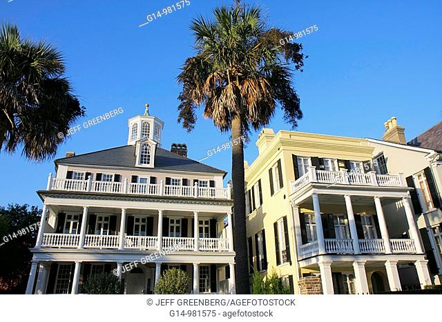 South Carolina, Charleston, National Historic Landmark, Historic District, preservation, The Battery, house, home, masion, Double, piazza, column, veranda