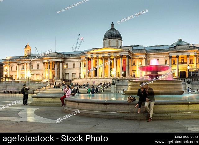 National Gallery in Trafalgar Square, London, UK