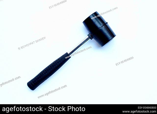 Hammer on white background. Copy space