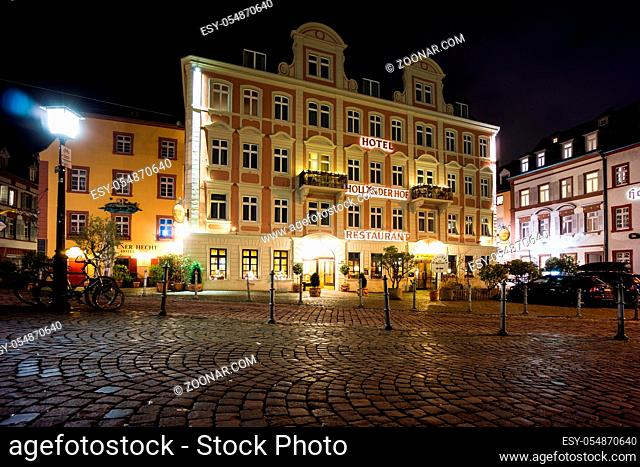 famous landmarks in south west germany dutch household hotel in heidelberg at night