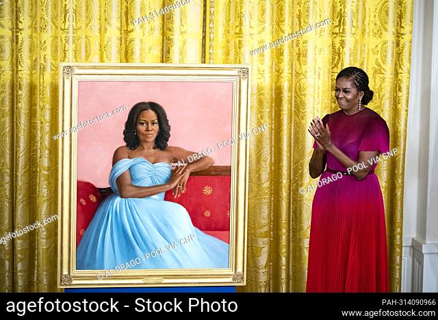 Former first lady Michelle Obama during a ceremony for the unveiling of her official White House portrait in Washington, D.C., US, on Wednesday, Sept