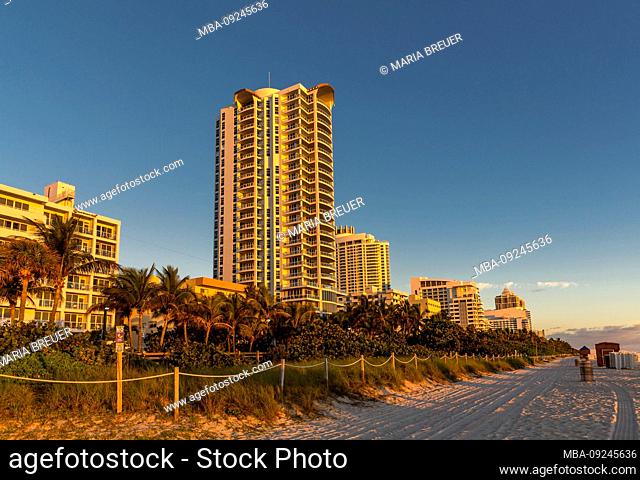 Skyscrapers, Sunrise, Miami Beach, Florida, USA, North America