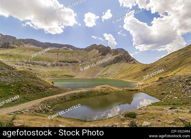 Asnos lake in Panticosa pistes summertime Huesca Aragon Spain