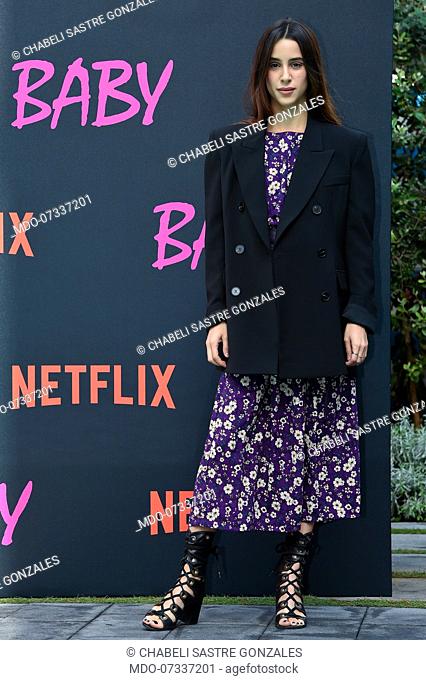 Italian actress Chabeli Sastre Gonzales during the photocall for the presentation of the second season of Netflix series Baby at the Hotel Palazzo Dama