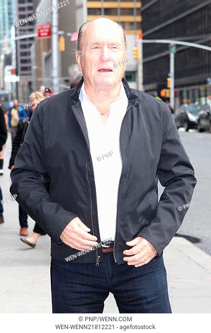Celebrity guests arrive for the 'Late Show with David Letterman' Featuring: Robert Duvall Where: New York City, New York