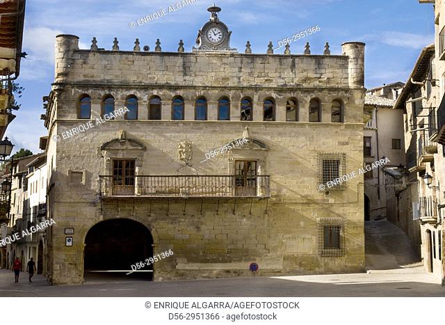 Town hall building La Fresneda medieval village Teruel Spain