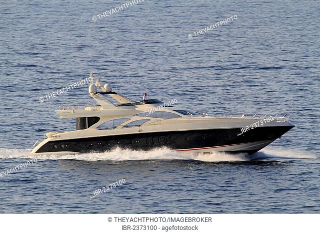 Leonardo II, a cruiser built by Azimut, type of boat: Leonardo 98, length: 30.15 m, built in 2004, French Riviera, France, Mediterranean Sea, Europe