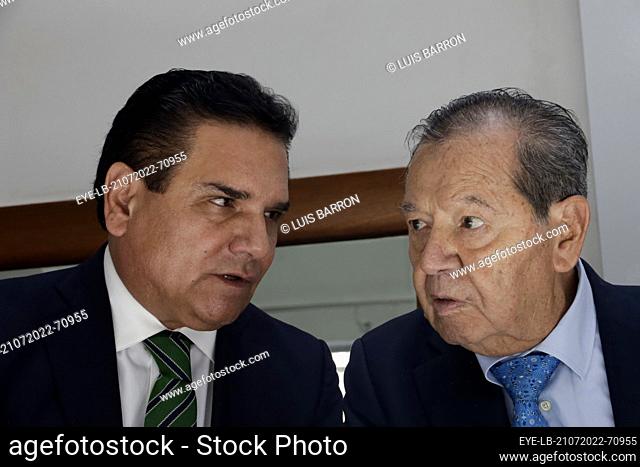 July 21, 2022, Mexico City, Mexico: Porfirio Muñoz Ledo and the former governor of the state of Michoacán, Silvano Aureoles Conejo during the launch of the...