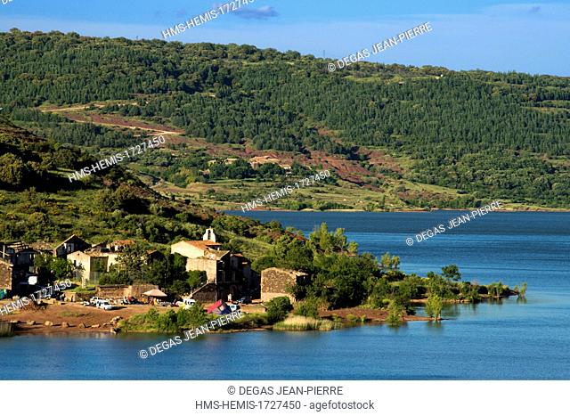France, Herault, Celles, abandoned village in border of the Lake of Salagou