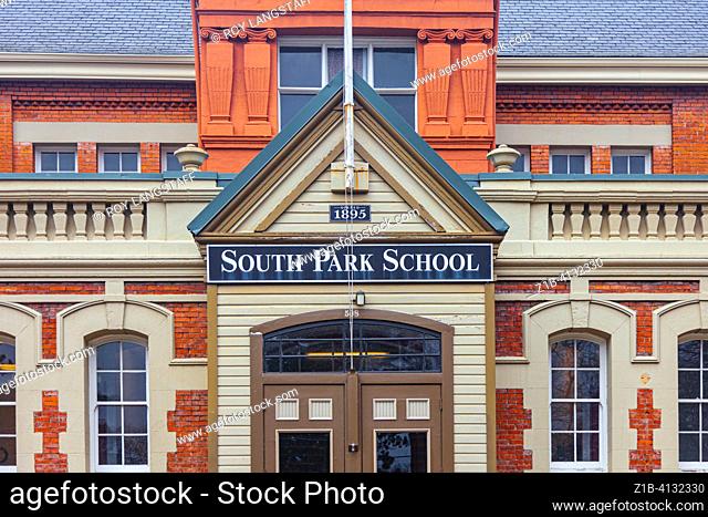 Entrance to South Park School in Victoria British Columbia Canada