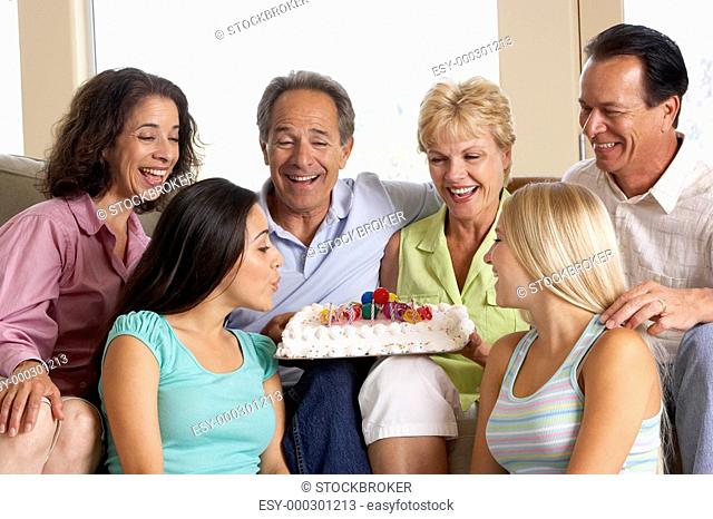 Two Families Celebrating A Birthday Together