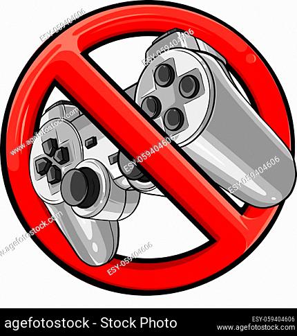 prohibition Gaming controller vector illustration