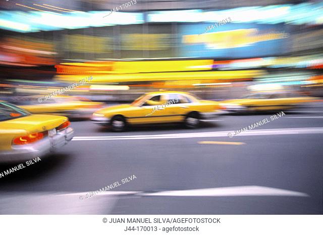 Yellow cabs, New York City, USA